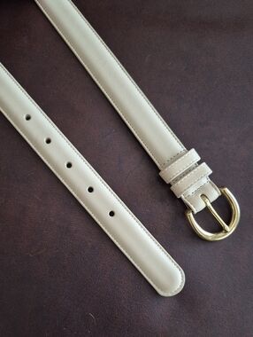 COACH Vintage Natural Glove Tanned Cowhide Cream Belt - 8400 - Women's Small